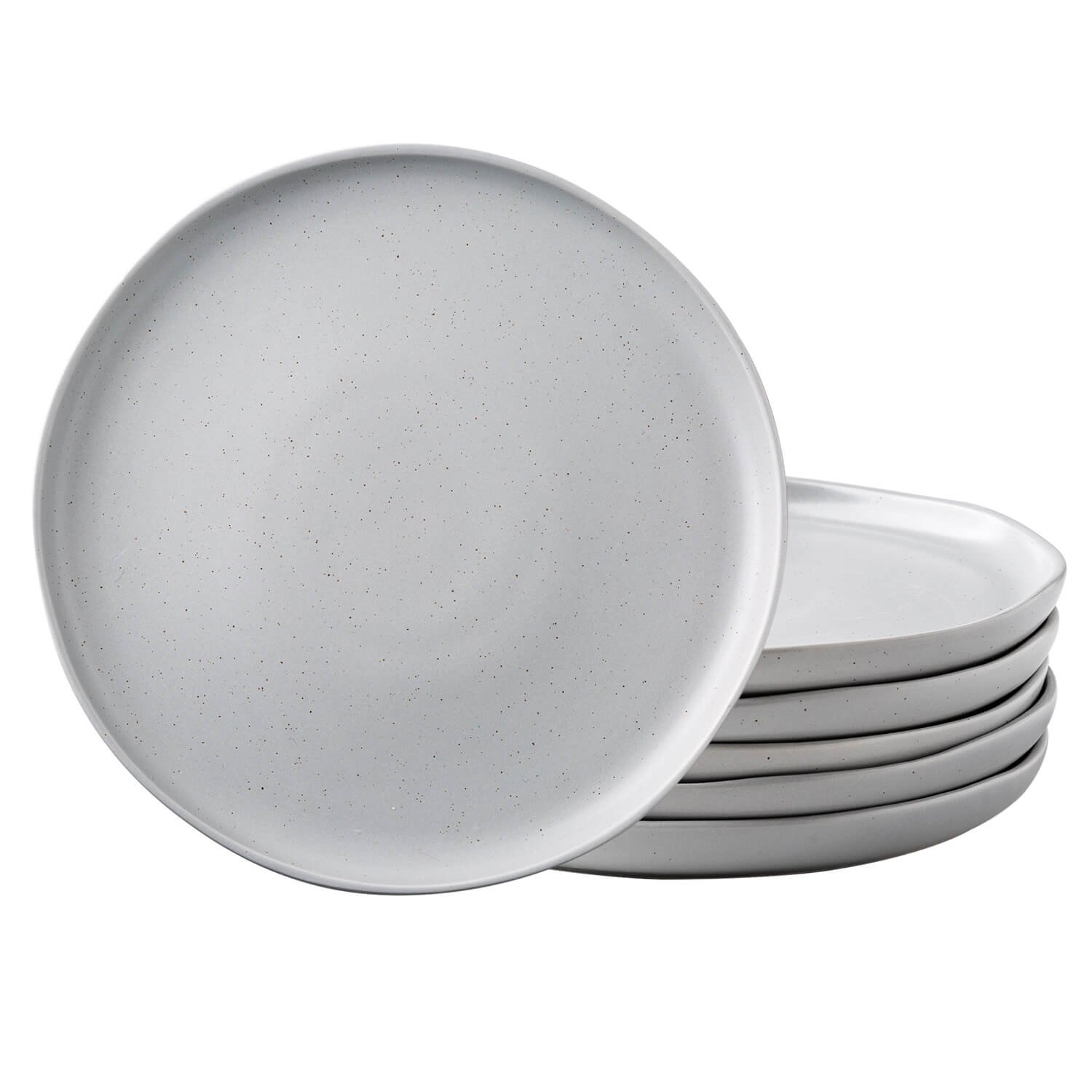 AmorArc Porcelain Dinner Plates Set of 6, Wavy Rim 10.5 InchADP006